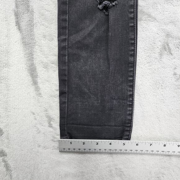 V.I.P. Jeans Women 9/10 Black Super Stretch Distressed Denim Skinny Ankle Casual - Picture 12 of 13